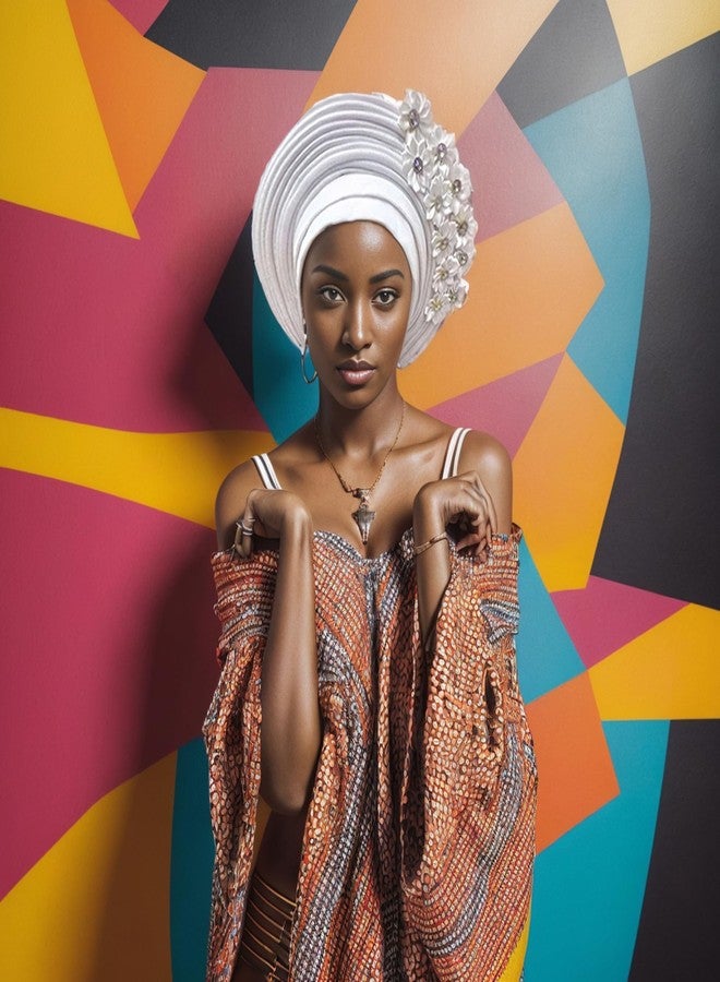 أغطية رأس أفريقية من JRZXTWL، عصابات رأس أنيقة مزينة بالأحجار، أغطية رأس ASO Oke Auto Gele جاهزة، قبعات نسائية لحفلات الزفاف. (أبيض، قياسي) - Image 5